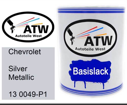Chevrolet, Silver Metallic, 13 0049-P1: 1L Lackdose, von ATW Autoteile West.